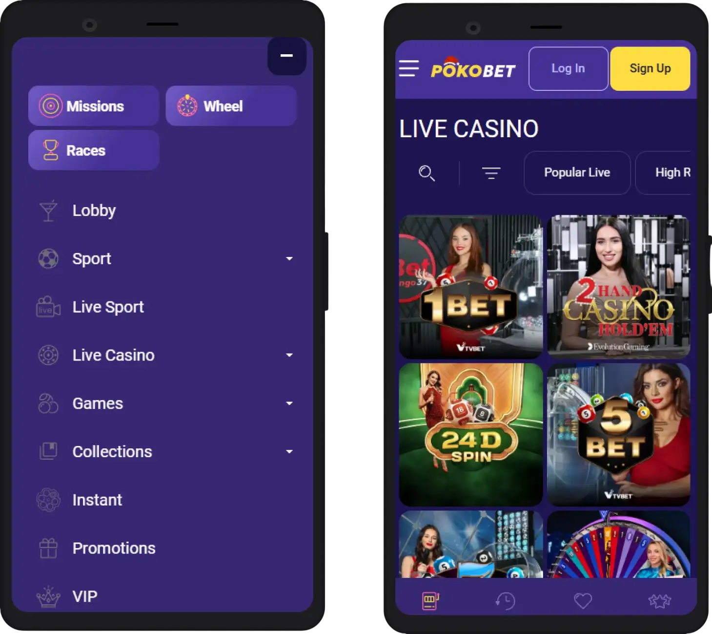 Mobiele versie van Pokobet Casino voor spelen onderweg