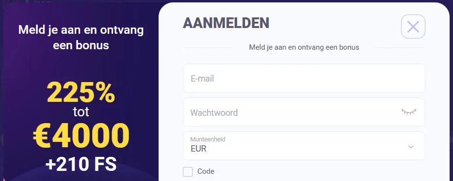 Registratie bij Pokobet Casino en account aanmaken