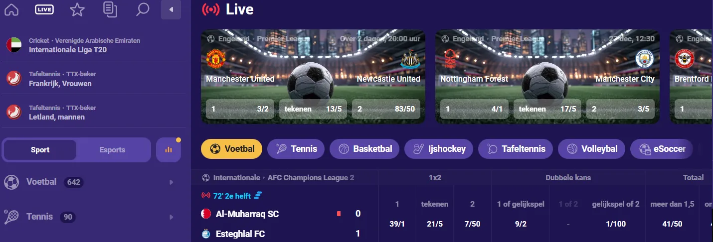 Sportweddenschappen beschikbaar bij Pokobet Casino